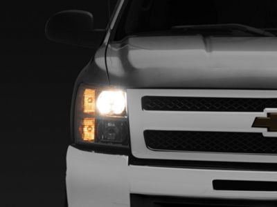 Headights with Clear Corners; Chrome Housing; Clear Lens (07-13 Silverado 1500)
