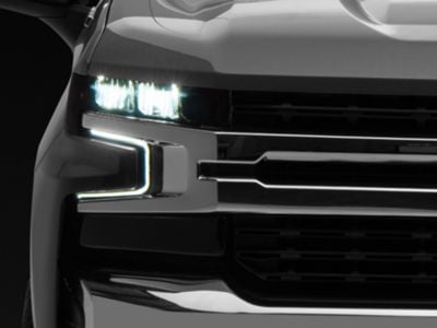 Headlight Covers; Smoked (19-21 Silverado 1500, Excluding Custom, Custom Trail Boss & WT)