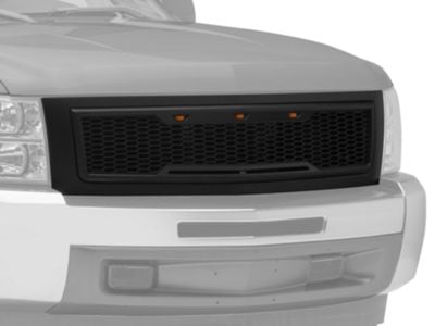 Impulse Upper Replacement Grille with Amber LED Lights; Matte Black (07-13 Silverado 1500)