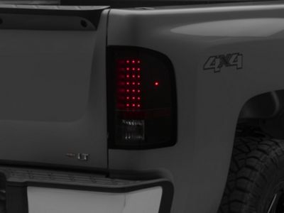 LED Tail Lights; Black Housing; Clear Lens (07-13 Silverado 1500)