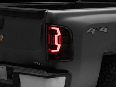 LED Tail Lights; Black Housing; Clear Lens (07-13 Silverado 1500)