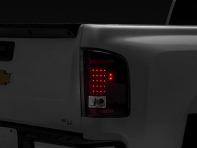LED Tail Lights; Black Housing; Clear Lens (07-13 Silverado 1500)