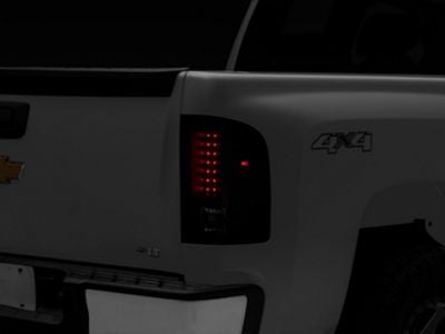 LED Tail Lights; Black Housing; Smoked Lens (07-13 Silverado 1500)