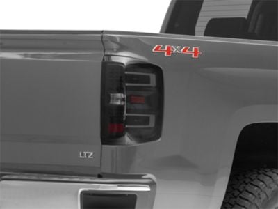 LED Tail Lights; Black Housing; Smoked Lens (14-18 Silverado 1500 w/ Factory Halogen Tail Lights)