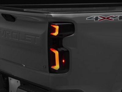 Light Bar LED Tail Lights; Black Housing; Smoked Lens (19-24 Silverado 1500 w/ Factory Halogen Tail Lights)