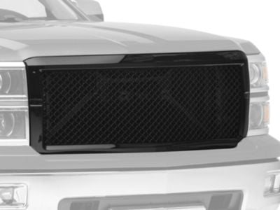 Mesh Upper Replacement Grille; Black (14-15 Silverado 1500)