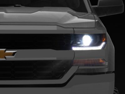 OE Style Headlight; Black Housing; Clear Lens; Driver Side (16-18 Silverado 1500 w/ Factory HID Headlights)