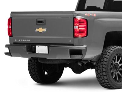 OEM Style Steel Rear Bumper; Pre-Drilled for Backup Sensors; Black (14-18 Silverado 1500)
