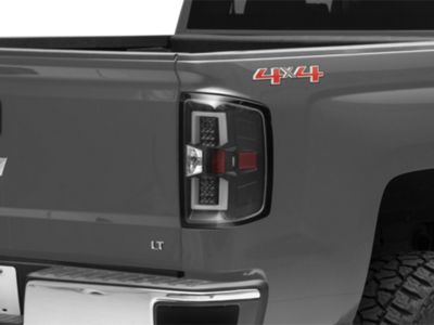 LED Tail Lights; Matte Black Housing; Clear Lens (14-17 Silverado 1500 w/ Factory Halogen Tail Lights)