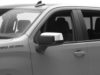 Top Replacement Mirror Covers; Chrome (19-21 Silverado 1500)