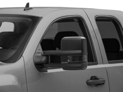 Powered Heated Manual Extendable Towing Mirrors with Smoked Turn Signals; Textured Black (07-13 Silverado 1500)