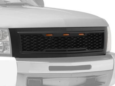 Upper Replacement Grille; Matte Black (07-13 Silverado 1500)