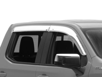 Ventvisor Window Deflectors; Front and Rear; Chrome (19-24 Silverado 1500 Crew Cab)
