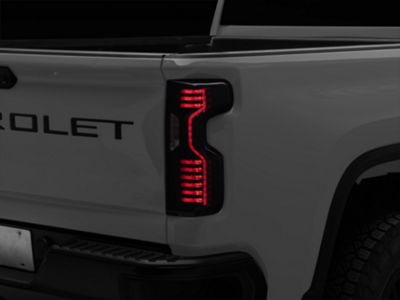 LED Tail Lights; Matte Black Housing; Smoked Lens (20-24 Silverado 2500 HD)