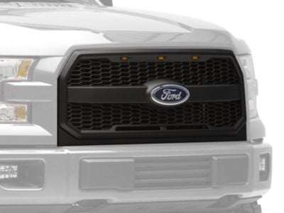 SpeedForm Baja Upper Replacement Grille with LED Lighting; Matte Black (15-17 F-150, Excluding Raptor)