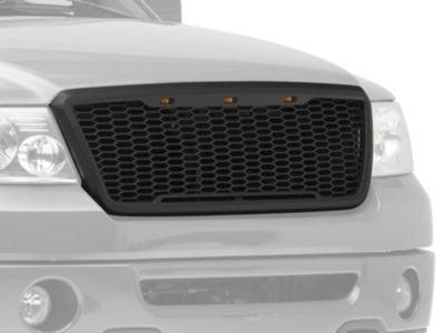 SpeedForm Baja Upper Replacement Grille with LED Lighting; Matte Black (04-08 F-150)