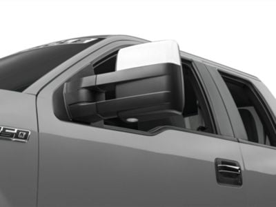 RedRock Memory Power Adjust Heated Manual Foldaway Towing Mirrors with Puddle Lights and Turn Signals; Chrome; Driver Side (09-14 F-150)
