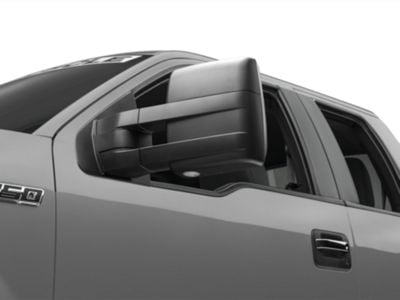 RedRock Memory Power Adjust Heated Manual Foldaway Towing Mirrors with Puddle Lights and Turn Signals; Textured Black; Driver Side (09-14 F-150)