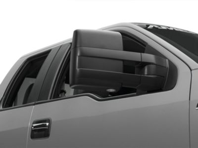 RedRock Memory Power Adjust Heated Manual Foldaway Towing Mirrors with Puddle Lights and Turn Signals; Textured Black; Passenger Side (09-14 F-150)