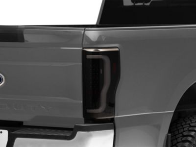 LED Tail Lights; Black Housing; Smoked Lens (17-19 F-250 Super Duty w/ Factory Halogen Tail Lights)