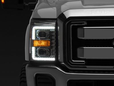PRO-Series Projector Headlights; Chrome Housing; Clear Lens (11-16 F-250 Super Duty)