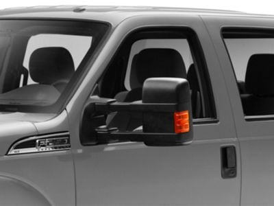Powered Heated Towing Mirror with Amber LED Turn Signal; Driver Side (11-16 F-250 Super Duty)