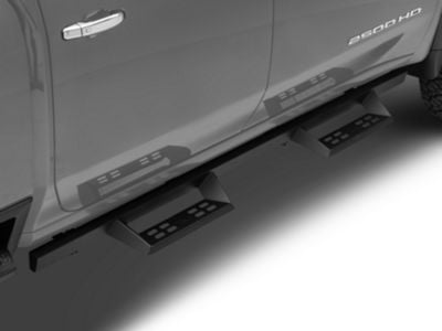 4-Inch Drop Sniper Running Boards; Textured Black (20-24 Sierra 2500 HD Crew Cab)
