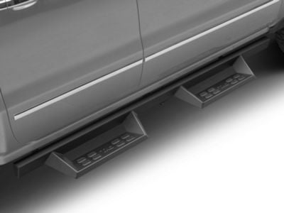 4-Inch Drop Sniper Running Boards; Textured Black (07-18 Silverado 1500 Extended Cab/Double Cab)