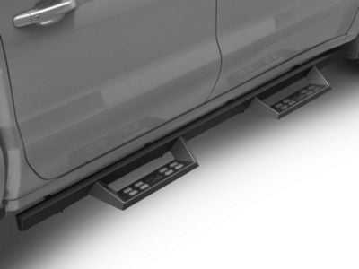 4-Inch Drop Sniper Running Boards; Textured Black (19-24 Silverado 1500 Crew Cab)