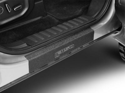 Front Door Sill Protection with F-150 Logo; TUF-LINER Black; Black and Gray (15-24 F-150)