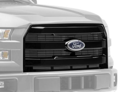 RedRock Upper Replacement Grille; Gloss Black (15-17 F-150, Excluding Raptor)