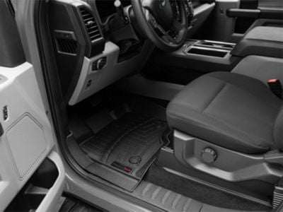 Weathertech DigitalFit Front and Rear Floor Liners; Black (15-24 F-150 SuperCrew w/ Front Bench Seat)