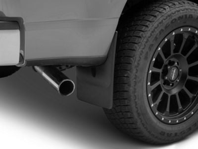 Weathertech No-Drill Mud Flaps; Rear; Black (21-24 F-150, Excluding Raptor)