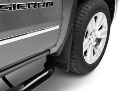 Weathertech No-Drill Mud Flaps; Front and Rear; Black (14-18 Sierra 1500 w/o Fender Flares)
