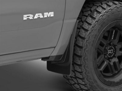 Weathertech No-Drill Mud Flaps; Front and Rear; Black (19-24 RAM 1500 w/o OE Flares)