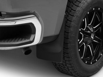 Weathertech No-Drill Mud Flaps; Rear; Black (19-24 Silverado 1500)