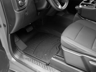Weathertech Front and Rear Floor Liner HP; Black (20-24 Silverado 2500 HD Crew Cab w/ Front Bucket Seats & Rear Underseat Storage)